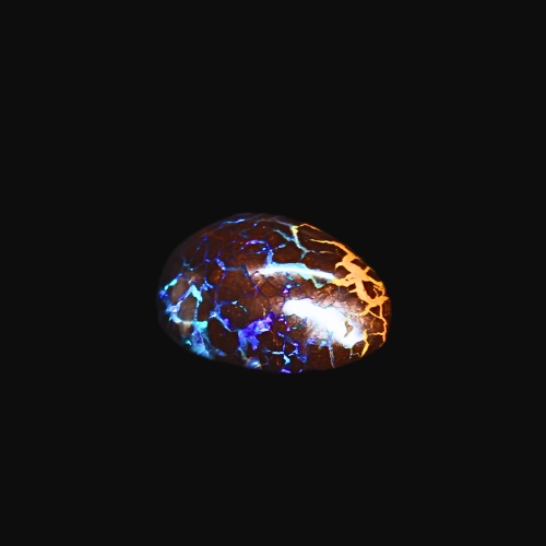 QLDBRPO-053 PIC3 Beauty Queensland natural Boulder Opal 14.20 ct displaying vivid blue, purple, and green flashes with natural patterns