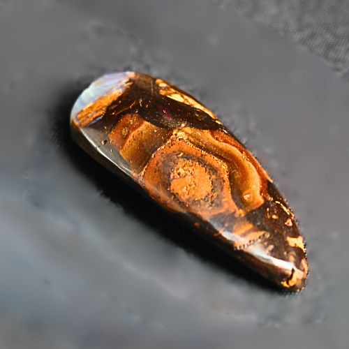 QLDBRSPO-212.1 Special Queensland Natural Boulder Opal 28.70 ct with white hue, B1 brightness, high dome, polished freeform shape, showcasing subtle natural character for discerning collectors.