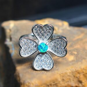 Whimsical Lightning Ridge Doublet Opal 925 Silver Ring 0.10 ct Size 6+3/4 US