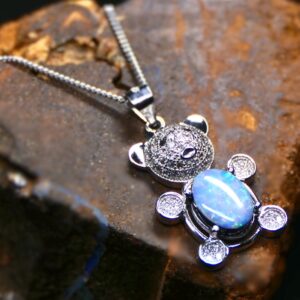 Bewitching Lightning Ridge Doublet Opal 0.60 G 925 Silver Necklace