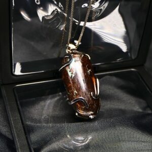 Good-looking Queensland Boulder Opal 100.00 ct 925 Silver Necklace