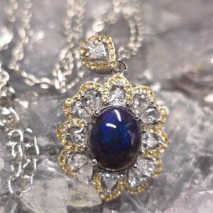 "Mystique" Lightning Ridge Black Opal 1.00 Ct 925 Silver Necklace