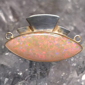 The "Eye of Horus" Lightning Ridge White Opal 24.20 Ct Handmade Custom-made One-off in 925 Silver Pendant