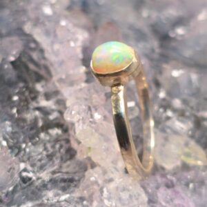 The "Auyara Flow" Crystal Opal 1.00 Ct Handmade Custom-Made 925 Silver Ring Size US 7+1⁄4