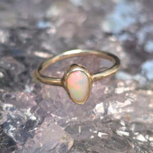 The "Gaze of the Phoenix Queen" Lightning Ridge White Opal 0.60 Ct Handmade Custom-Made 925 Silver Ring Size US 5+1⁄4