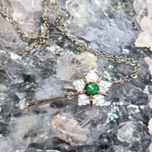 "Aurora Élan" Lightning Ridge Black Opal 0.50 Ct 925 Silver Necklace