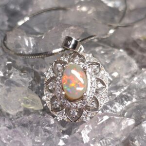 "Raven’s Ember" Lightning Ridge Dark Opal 1.00 Ct 925 Silver Necklace