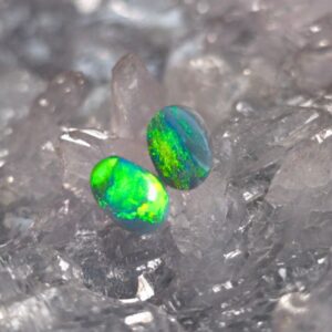 "Ashira and Lirael" Lightning Ridge Pair of Black Opals 0.50ct