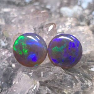 "Thalyra Moon" Lightning Ridge Dark Crystal Opal Pair 3.30 ct