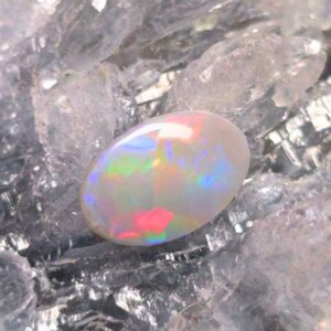 "Aurenelle" Lightning Ridge Dark Opal 1.85ct with Flagstone Pattern