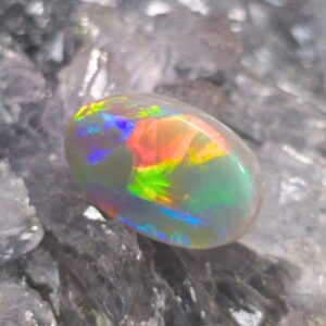 "Yindi Solene" Lightning Ridge Dark Opal 7.40ct with Flagstone Pattern