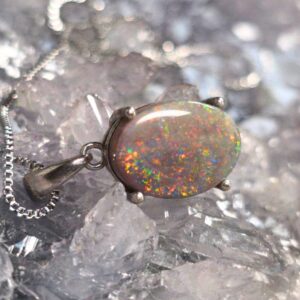 "Pandora’s Veil" Lightning Ridge Dark Opal 4.00ct 925 Silver Necklace