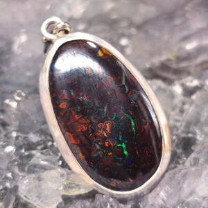 "Radiant Spirit" Queensland Natural Boulder Opal 12.00ct 925 Silver Custom-made Pendant