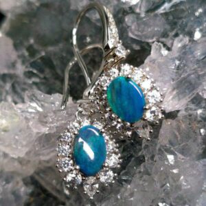 Mystical Enigma Lightning Ridge Black Opal 0.95ct 925 Silver Hook Earrings