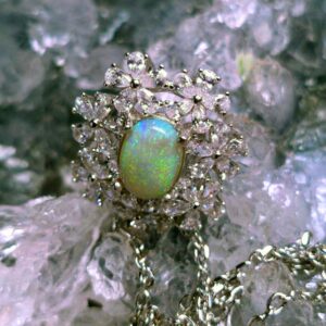Noreska Seravyne Lightning Ridge White Opal 0.65ct in 925 Silver Necklace