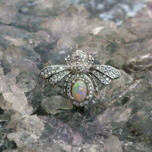 Queen Mellis Lightning Ridge White Opal 1.00ct S925 Silver Brooch