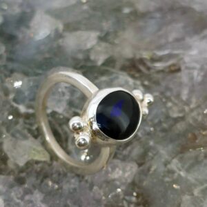 Storm Dancer Lightning Ridge Black Opal 3.00ct S925 Silver Custom-made Ring Size US 8.25