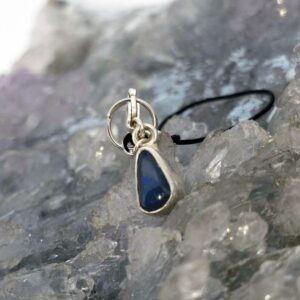 Etheralink Lightning Ridge Black Opal 1.00ct S925 Silver Handmade Mobile Phone Charm