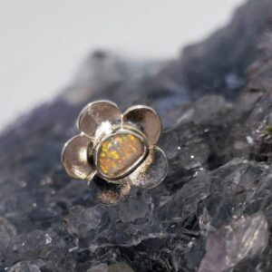 Florelisse Lightning Ridge Dark Opal 0.60ct S925 Silver Custom-made Hair Pin