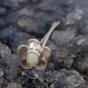 Eiravelle Lightning Ridge Coober Pedy White Opal 0.60ct S925 Silver Handmade Hairpin