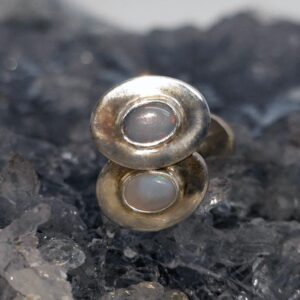 Eron Lightning Ridge White Opal 0.70ct S925 Silver Handmade Cuff Links