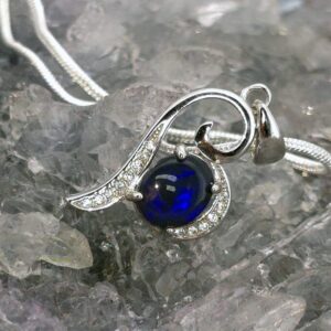 Auni Lightning Ridge Black Opal 0.90ct S925 Silver Necklace