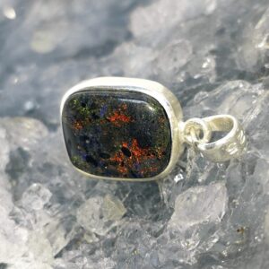 Vireon Treated Andamooka Matrix Opal 12.00ct S925 Silver Custom-made Pendant