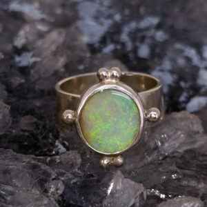 Alvéra Lightning Ridge White Opal 2.50ct S925 Silver Handmade Ring Size US 10+1⁄4