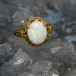 Illysia Veira Coober Pedy White Opal 1.80ct 9ct Gold Ring Size US 6+1⁄2