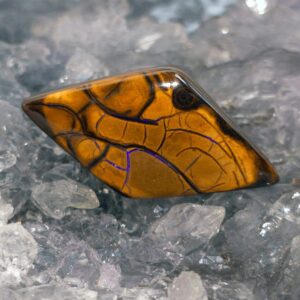 Eminentia Viola' Natural Queensland Boulder Opal 43.70ct displaying deep purple play-of-colour through ironstone, symbolizing quiet power, distinction, and lasting legacy.