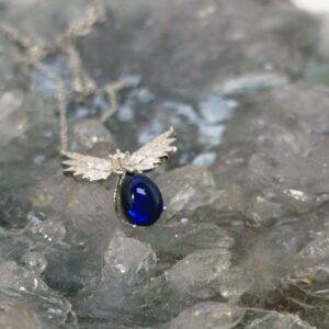 Elyndra Lightning Ridge Natural Black Opal 1.20 ct S925 Silver Necklace