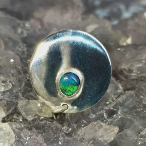Nirva Lightning Ridge Black Opal 0.50ct S925 Silver Custom-made Pet Tag Pendant