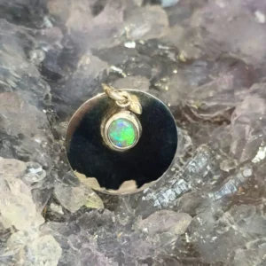 Sora Nuri Lightning Ridge Crystal Opal 0.60ct S925 Silver Custom-made Pet Tag Pendant