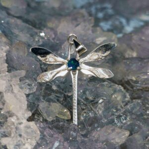 Lightning Ridge Doublet Opal 0.06g S925 Silver Pendant featuring natural layered opal beauty with vibrant blue, green, gold, and orange flashes, handcrafted in polished S925 sterling silver.
