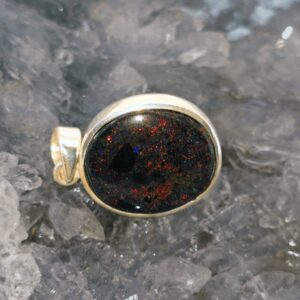 Kaevrynth Andamooka Treated Matrix Opal 25.00 ct Handmade S925 Silver Pendant