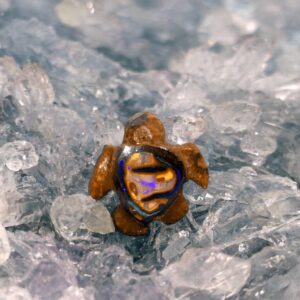 Aelistra Queensland Natural Boulder Opal 6.10 ct with exceptional B1 brightness, displaying vivid blue, green, and purple play-of-colour, polished from Queensland, Australia.