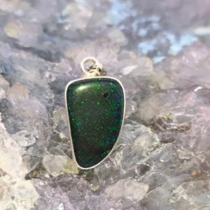 Elyndrae Andamooka Treated Matrix Opal 25.00 ct S925 Silver Handmade Pendant