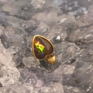 Sierralune Queensland Natural Boulder Opal 5.00ct Custom-made Pendant in 9 Carat Yellow Gold