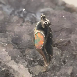 'Cherubim' Lightning Ridge Natural Crystal Opal 2.30ct S925 Silver Handmade Pendant