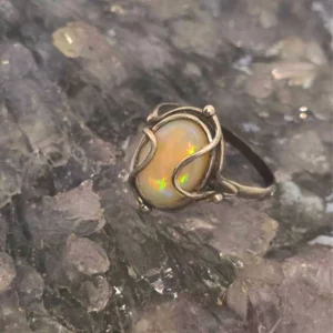 'Clarithia' Coober Pedy Natural White Opal 5.00ct S925 Silver Ring Size US 12