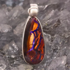 'Moryn' Queensland Natural Boulder Opal 13.00ct. 925 Silver Handmade Pendant